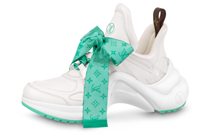 (Women) Louis Vuitton Archlight 1.0 Sneakers 'White with Green Monogram Ribbon' 1AB42Z