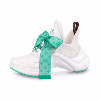 (W) LV Archlight 1.0 Sneakers 'White with Green Monogram Ribbon'