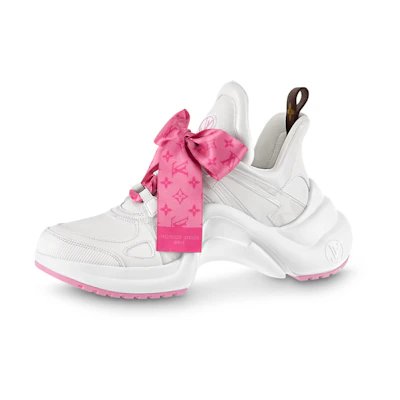 (W) LV Archlight 1.0 Sneakers 'White with Pink Monogram Ribbon'