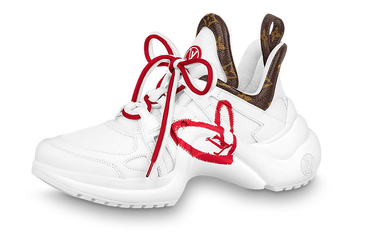(Women) Louis Vuitton Archlight 1.0 Sneakers 'White with Red Heart and Bowtie' 1A99FL