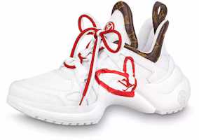 (Women) Louis Vuitton Archlight 1.0 Sneakers 'White with Red Heart and Bowtie' 1A99FL (Women) Louis Vuitton Archlight 1.0 Sneakers 'White with Red Heart and Bowtie' 1A99FL