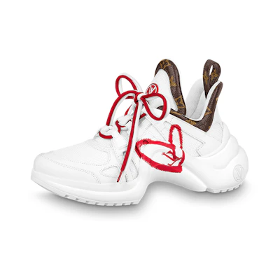 (W) LV Archlight 1.0 Sneakers 'White with Red Heart and Bowtie'