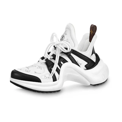 (W) LV Archlight 1.0 Sneakers 'White Black with Hollow Monogram'