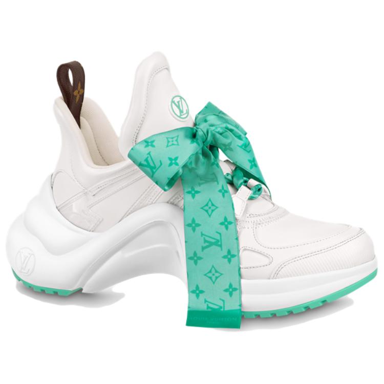 Order (W) Louis Vuitton Archlight 1.0 Sneakers 'Putih dengan Reben Monogram Hijau' 1AB42Z