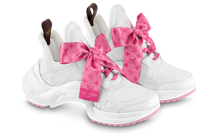 Lookbook (W) Louis Vuitton Archlight 1.0 Baskets ''Blanc avec Ruban Monogramme Rose'' 1AB42I
