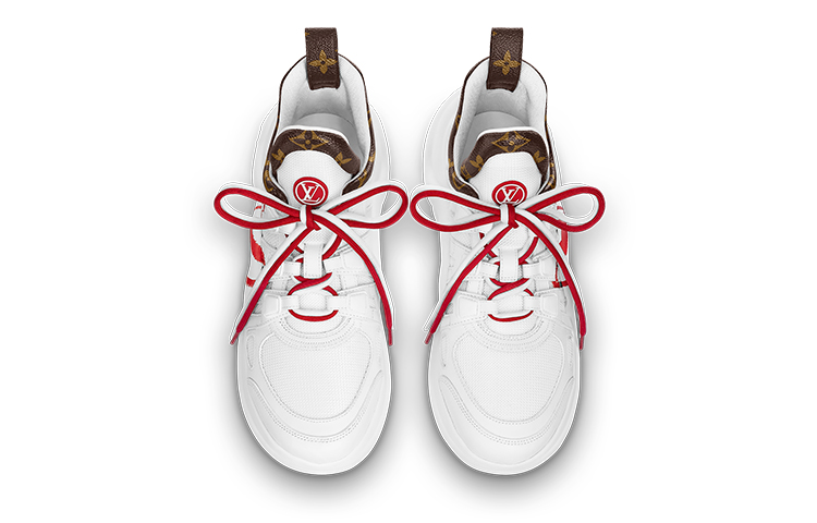 Lookbook (W) Louis Vuitton Archlight 1.0 Sneakers ''Wit met Rood Hart en Strik'' 1A99FL