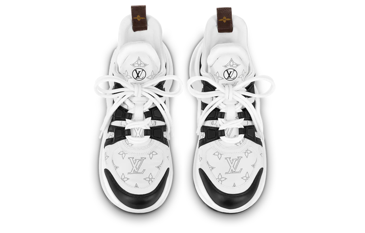 Lookbook LOUIS VUITTON Archlight 1.0 皮革 繫帶 防滑 低筒 運動休閒鞋 女款 白黑