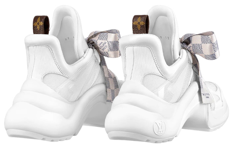 Shop 路易威登 Archlight 1.0 時尚蝴蝶結繫帶 低幫 運動休閒鞋 女款 白藍粉