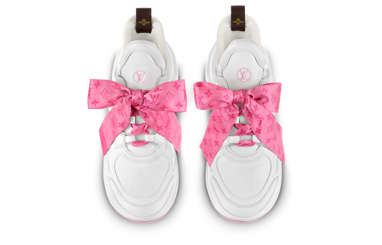 Shop (W) Louis Vuitton Archlight 1.0 Baskets ''Blanc avec Ruban Monogramme Rose'' 1AB42I