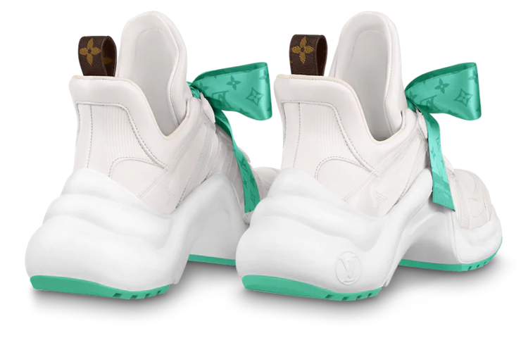 Shop (W) Louis Vuitton Archlight 1.0 Sneakers 'Putih dengan Reben Monogram Hijau' 1AB42Z