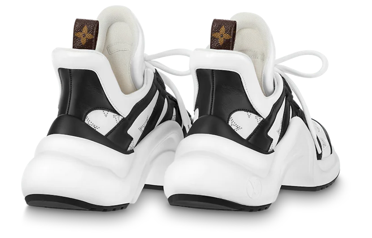 Shop LOUIS VUITTON Archlight 1.0 皮革 繫帶 防滑 低筒 運動休閒鞋 女款 白黑