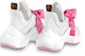 Purchase (W) Louis Vuitton Archlight 1.0 Sneakers 'Putih dengan Reben Monogram Merah Jambu' 1AB42I
