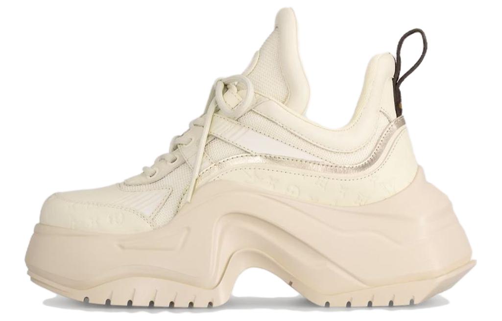 Buy LOUIS VUITTON Archlight 2.0 皮革 圓頭繫帶 防滑 低筒 休閒生活鞋 女款 米色