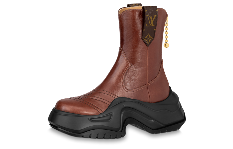 Buy (W) ルイ・ヴィトン アーチライト2.0 ブラウンレザー ジップブーツ 1ABHSO