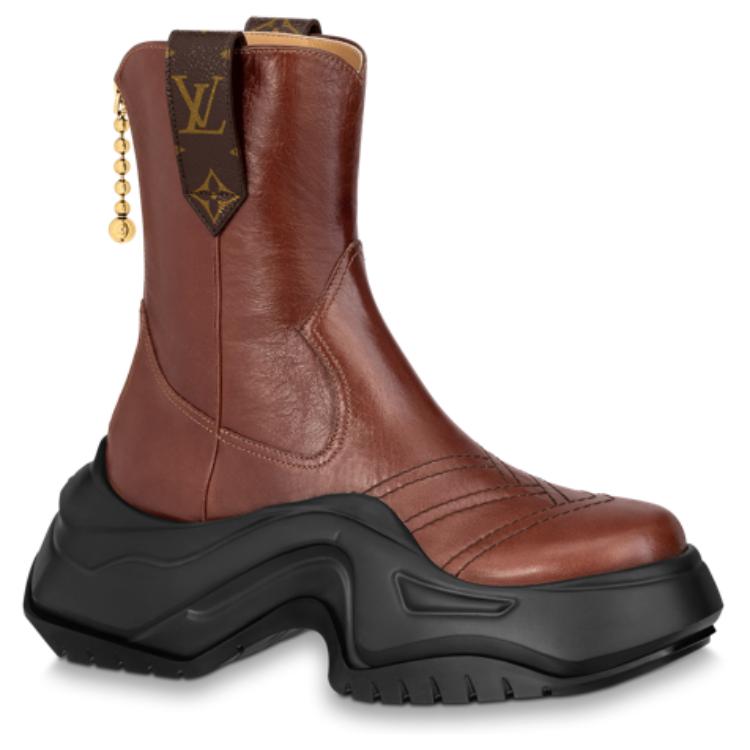 Order (W) ルイ・ヴィトン アーチライト2.0 ブラウンレザー ジップブーツ 1ABHSO