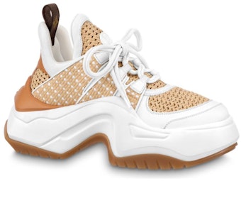 LOUIS VUITTON Archlight 2.0 厚底系帶低筒運動休閒鞋 女款 白褐色 Order LOUIS VUITTON Archlight 2.0 厚底系帶低筒運動休閒鞋 女款 白褐色