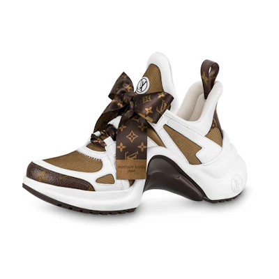 (W) LV Archlight 1.0 Sneakers 'White Brown with Brown Ribbon'