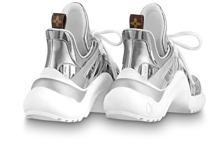 Shop 路易威登 Archlight 鏡面金屬質感運動鞋 女款 銀色