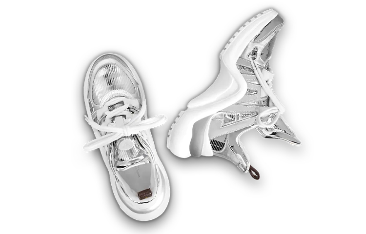 Purchase 路易威登 Archlight 鏡面金屬質感運動鞋 女款 銀色