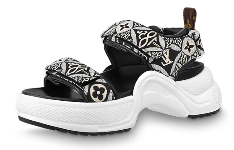 (W) LV Archlight Sandals 'Black White Monogram'