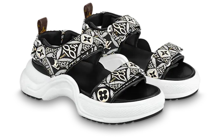 (W) LV Archlight Sandals 'Black White Monogram' 圖 2