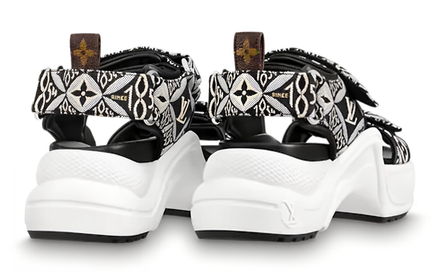 Shop (W) Sandal Louis Vuitton Archlight 'Hitam Putih Monogram' 1A8UOM