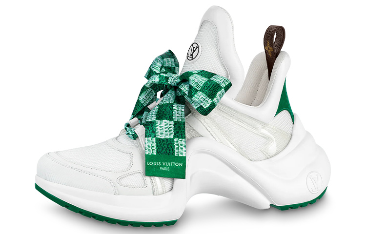 (W) LV Archlight Sneakers 'White with Green Ribbon'