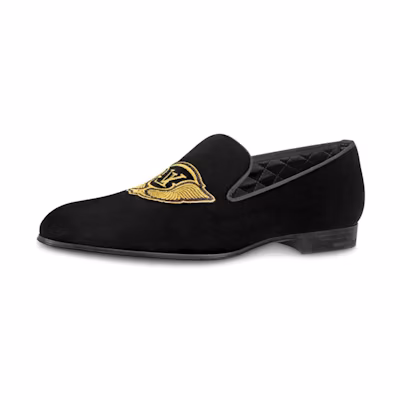 (W) LV Auteuil Loafer 'Black Crest Velvet'