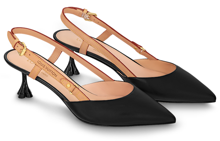 Lookbook (W) Louis Vuitton B Blossom 'Kasut Tumit Tinggi Hujung Runcing Kulit Hitam Berkilat' 1ACBIS