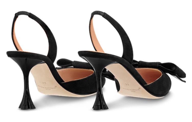 Lookbook (W) 路易威登B Blossom优雅黑色绒面尖头细高跟鞋 1AC87C