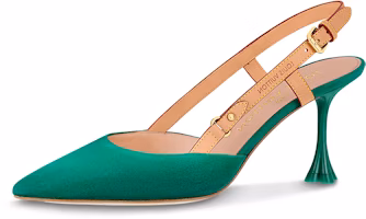 (Women) Louis Vuitton B Blossom 'Green Leather Pointed Toe Buckle Stiletto' 1AC8G1 (Women) Louis Vuitton B Blossom 'Green Leather Pointed Toe Buckle Stiletto' 1AC8G1