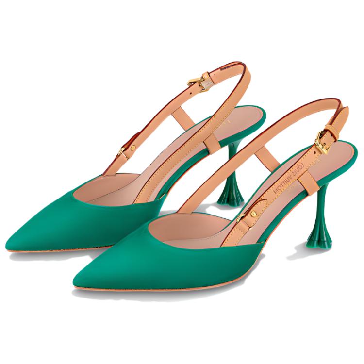 Lookbook (W) Louis Vuitton B Blossom 'Sepatu Hak Tinggi Kulit Hijau dengan Gesper' 1AC8G1