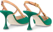 Purchase (W) Louis Vuitton B Blossom 'Sepatu Hak Tinggi Kulit Hijau dengan Gesper' 1AC8G1
