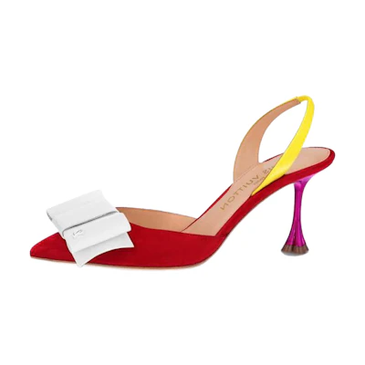 (W) LV B Blossom 'Red Suede Stiletto'