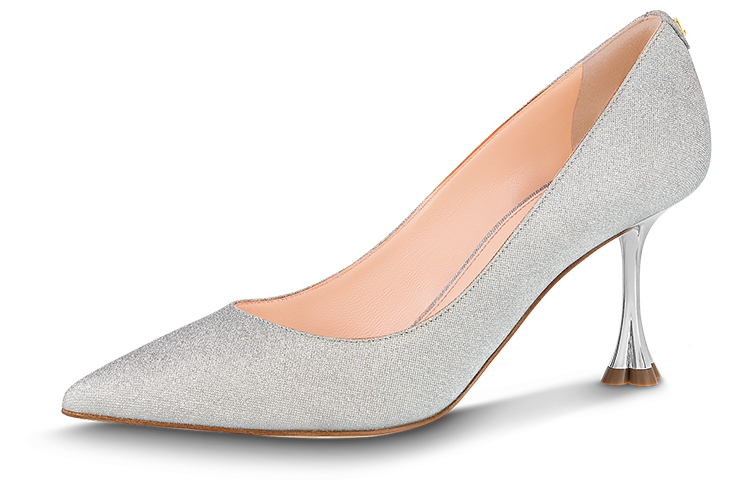 Buy LOUIS VUITTON B BLOSSOM 絨面皮革 經典花卉 細跟 高筒鞋 7.5cm 女款 銀色