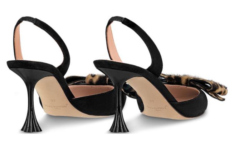 Shop (W) Louis Vuitton B Blossom 'Suede Fesyen Serbaguna Tumit Tinggi Stiletto Hitam' 1AC8B4