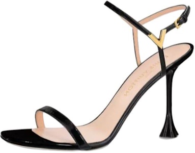 LOUIS VUITTON B BLOSSOM 皮革 V 形裝飾 一字帶涼鞋 女款 黑色 Buy LOUIS VUITTON B BLOSSOM 皮革 V 形裝飾 一字帶涼鞋 女款 黑色