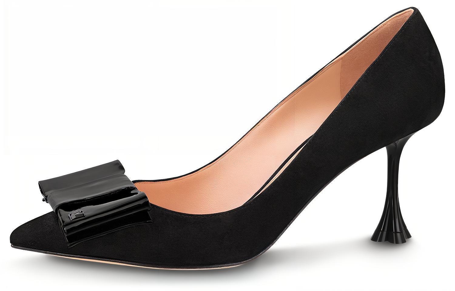(Women) Louis Vuitton B Blossom High Heel 7.5cm 'Black Bow' 1AC84S