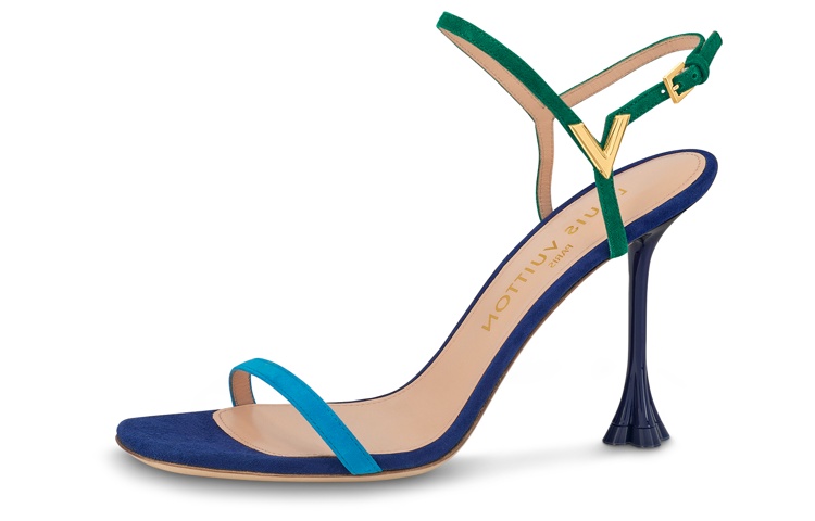 (Women) Louis Vuitton B Blossom High Heel Sandals 'Blue Green' 1ACA7A