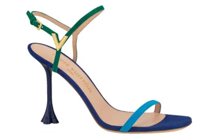 Order (W) Sandal Tumit Tinggi Louis Vuitton B Blossom 'Biru Hijau' 1ACA7A