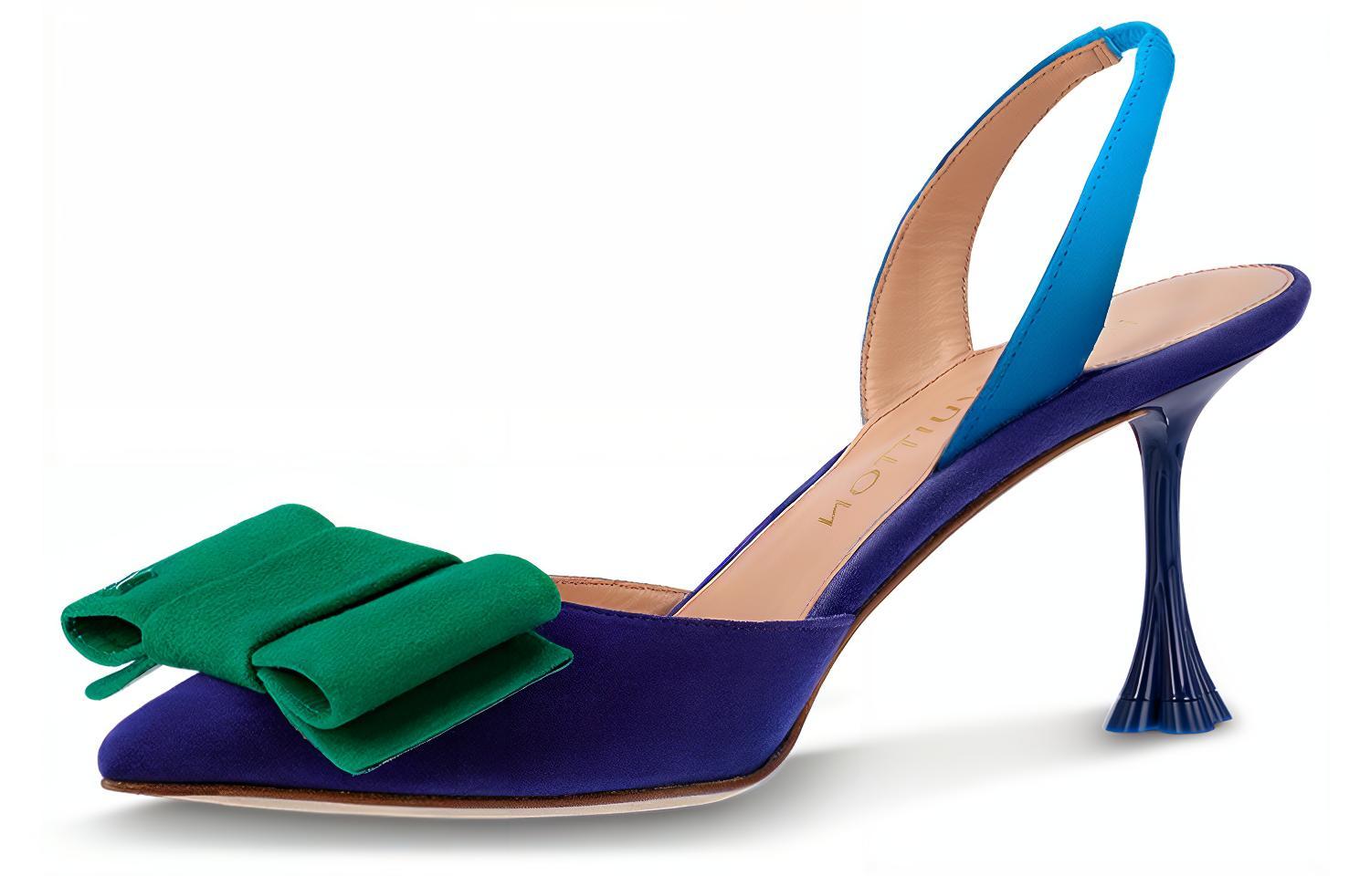 (Women) Louis Vuitton B Blossom High Heels 'Blue Bow' 1ACAER