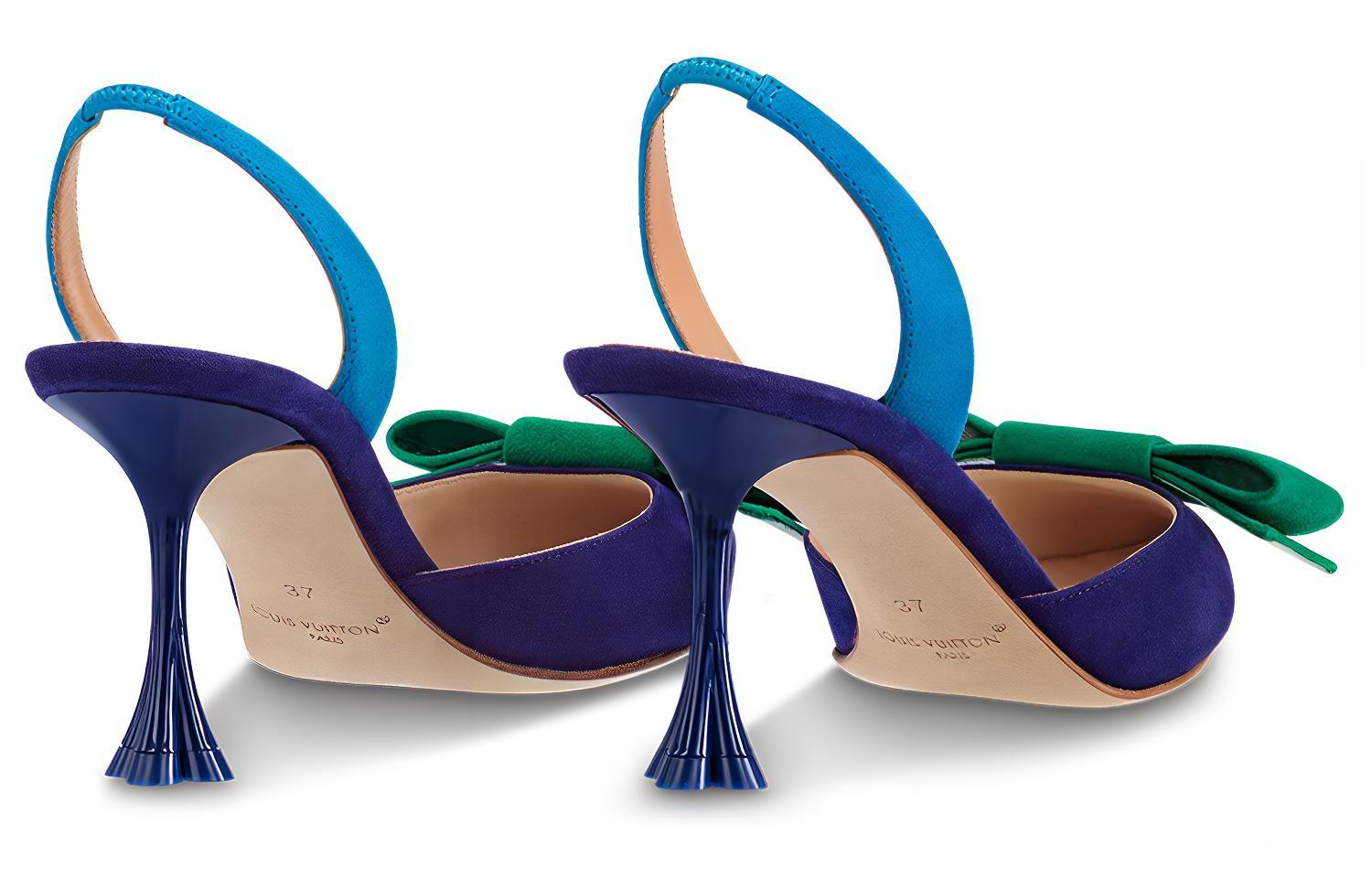 Shop (W) Louis Vuitton B Blossom Tumit Tinggi 'Blue Bow' 1ACAER