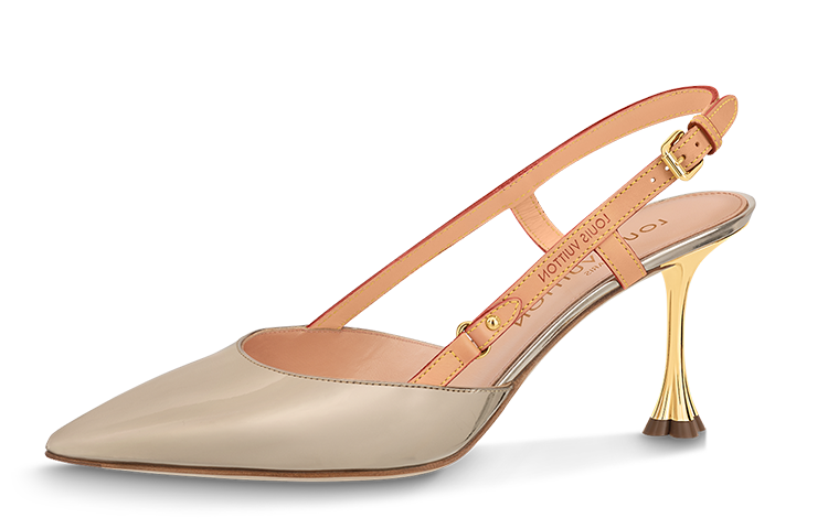 (Women) Louis Vuitton B Blossom Leather Pointed-Toe Buckle Stiletto High Heels 'Metallic' 1AC8SE