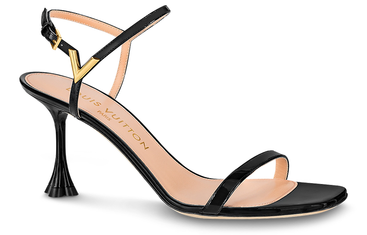 Order (W) Louis Vuitton B Blossom Sandal Kulit Hiasan V 'Hitam' 1AC93S