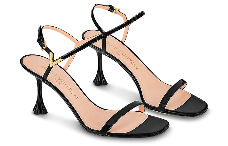 Lookbook (W) Louis Vuitton B Blossom Sandal Kulit Hiasan V 'Hitam' 1AC93S