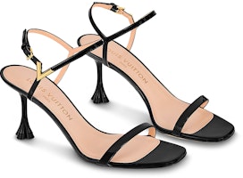 路易威登 B BLOSSOM 皮革 V 形裝飾 一字帶涼鞋 7.5cm 女款 黑色 Lookbook 路易威登 B BLOSSOM 皮革 V 形裝飾 一字帶涼鞋 7.5cm 女款 黑色