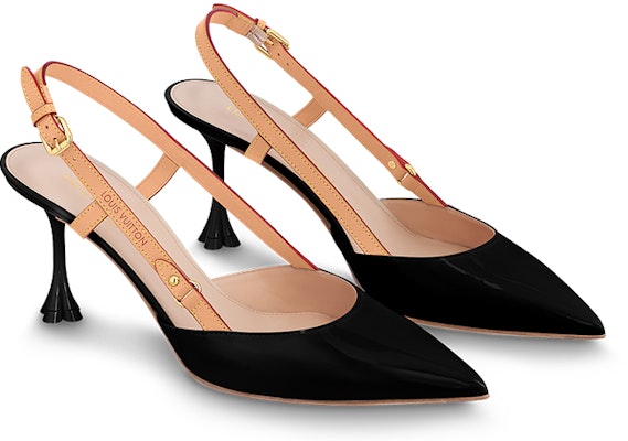 (W) Louis Vuitton B Blossom Kulit Patent Tumit Tinggi Runcing 'Hitam' 1AC6E7 Lookbook (W) Louis Vuitton B Blossom Kulit Patent Tumit Tinggi Runcing 'Hitam' 1AC6E7