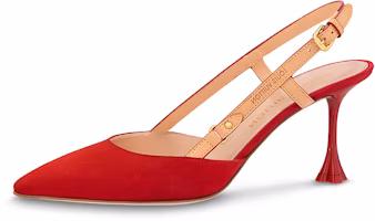 (Women) Louis Vuitton B Blossom Pointed-Toe Buckle Stiletto 'Red Velvet Leather' 1AC8FB (Women) Louis Vuitton B Blossom Pointed-Toe Buckle Stiletto 'Red Velvet Leather' 1AC8FB