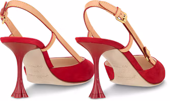 Shop (W) Louis Vuitton B Blossom Spitz-Toe Schnalle Stiletto ''Rotes Samt Leder'' 1AC8FB