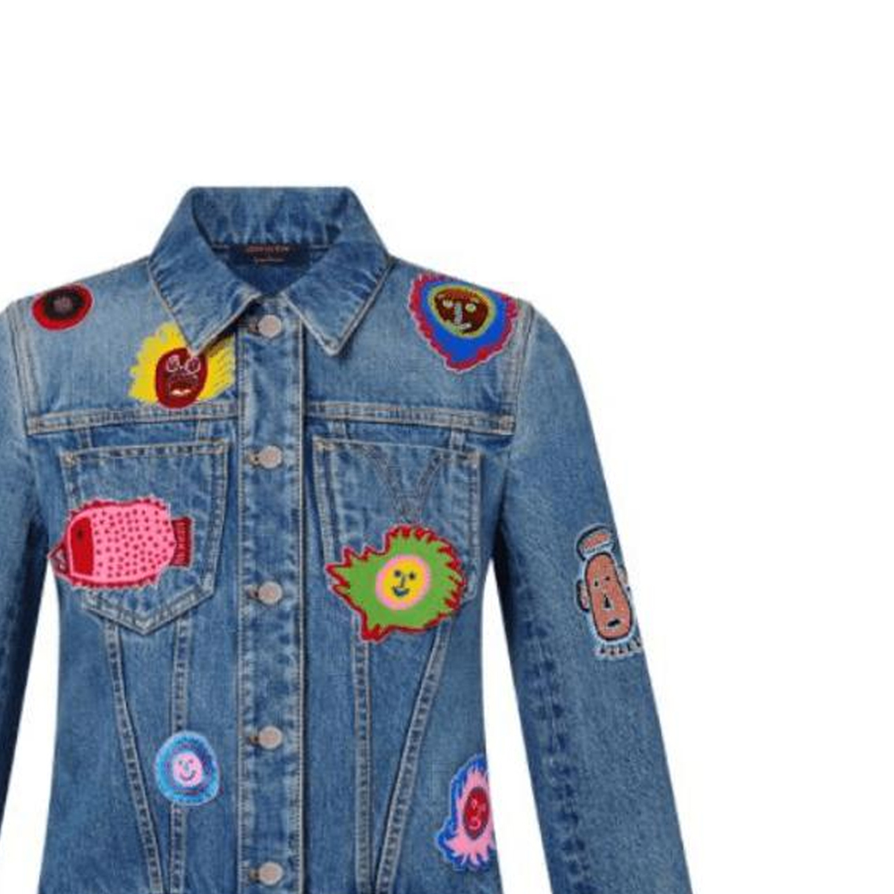 Purchase (W) 路易威登徽章补丁丹宁夹克 女士蓝色长袖 1AB8ZY